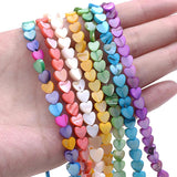 70Pcs 6mm Shell Heart Beads Mother Of Pearl Spacer Beads for Jewelry Making