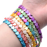 70Pcs 6mm Shell Heart Beads Mother Of Pearl Spacer Beads for Jewelry Making
