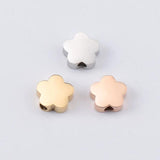 5PCS/LOT Stainless Steel Flowers Beads Jewelry for DIY Bracelet