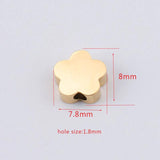 5PCS/LOT Stainless Steel Flowers Beads Jewelry for DIY Bracelet