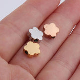 5PCS/LOT Stainless Steel Flowers Beads Jewelry for DIY Bracelet