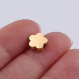 5PCS/LOT Stainless Steel Flowers Beads Jewelry for DIY Bracelet