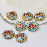 Gold Hollow Cloisonne Spacers 5pcs B2485