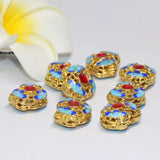 Gold Hollow Cloisonne Spacers 5pcs B2485