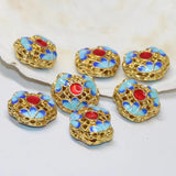 Gold Hollow Cloisonne Spacers 5pcs B2485