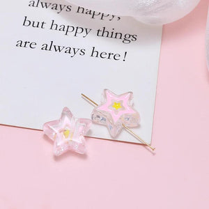 6pcs Summer Ins Acrylic Resin Heart Beads DIY Jewelry Charms