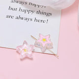 6pcs Summer Ins Acrylic Resin Heart Beads DIY Jewelry Charms