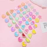 6pcs Summer Ins Acrylic Resin Heart Beads DIY Jewelry Charms