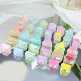 6pcs Summer Ins Acrylic Resin Heart Beads DIY Jewelry Charms