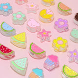 6pcs Summer Ins Acrylic Resin Heart Beads DIY Jewelry Charms