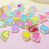 6pcs Summer Ins Acrylic Resin Heart Beads DIY Jewelry Charms
