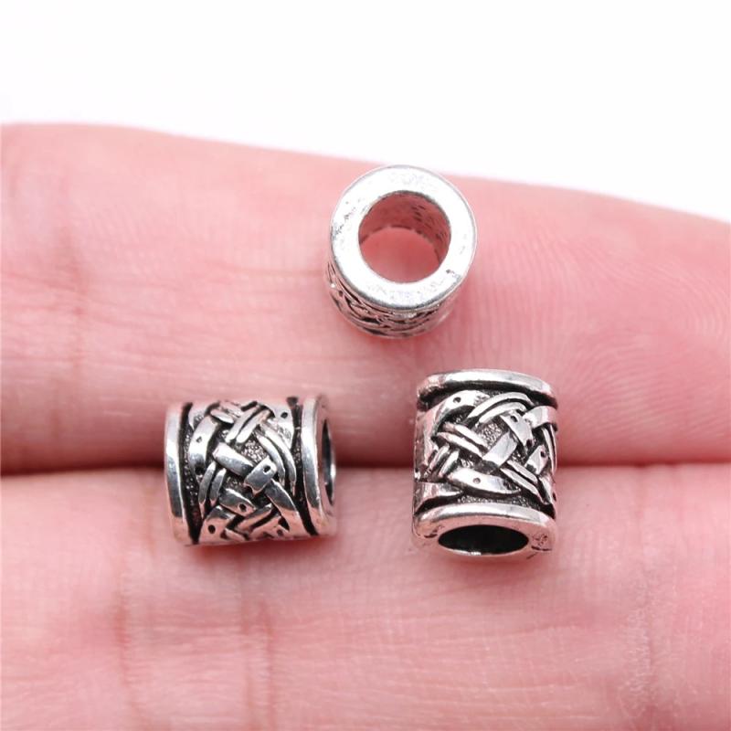 20pcs 9x8x8mm Big Hole Spacer Beads Charms For Jewelry Making