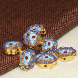 Chinese Cloisonne Carved Flower Spacers Beads 16*19mm B2455