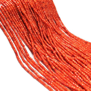3x3mm Red Coral Bead Cylindrical Loose Beaded for DIY Bracelet Necklace