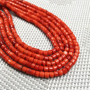3x3mm Red Coral Bead Cylindrical Loose Beaded for DIY Bracelet Necklace