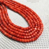 3x3mm Red Coral Bead Cylindrical Loose Beaded for DIY Bracelet Necklace