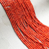 3x3mm Red Coral Bead Cylindrical Loose Beaded for DIY Bracelet Necklace
