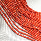 3x3mm Red Coral Bead Cylindrical Loose Beaded for DIY Bracelet Necklace