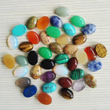 10pcs 10x14mm Natural Semi-precious Stone Cabochons Oval Shape