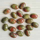 10pcs 10x14mm Natural Semi-precious Stone Cabochons Oval Shape