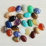 10pcs 10x14mm Natural Semi-precious Stone Cabochons Oval Shape