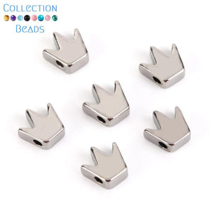 30pcs Colorful Copper Crown Spacer Beads for DIY Jewelry Making
