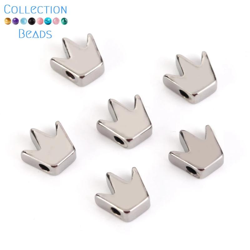 30pcs Colorful Copper Crown Spacer Beads for DIY Jewelry Making
