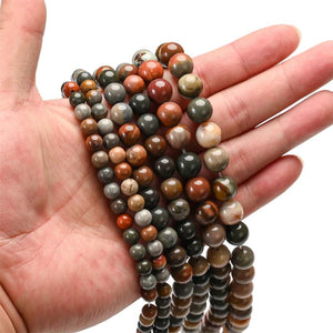 Natural Multicolor Ocean Stone Jaspers Agates Beads for Jewelry Making 6-10mm