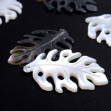 Natural Shell Bead Pendant Saucer Leaf Shape Shell Charm For Jewelry DIY