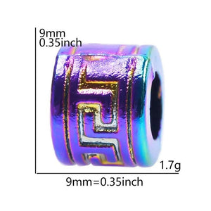 Rainbow Alloy Metal Spacer Beads 9mm
