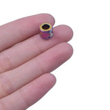 Rainbow Alloy Metal Spacer Beads 9mm