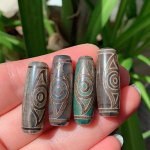 1PC 30mm Phoenix Eyes Tibetan Dzi Agates Beads Reiki Healing Jewelry