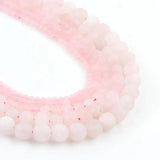 Rose Pink Quartz Dull Polish Matte Loose Beads for DIY Bracelet Necklace