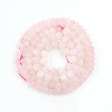 Rose Pink Quartz Dull Polish Matte Loose Beads for DIY Bracelet Necklace