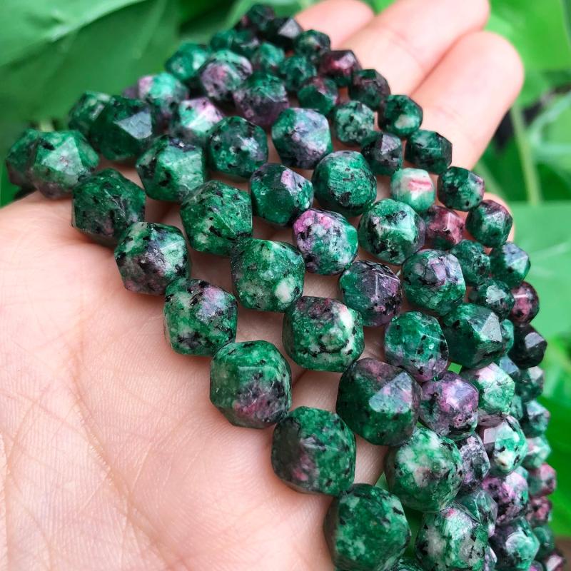 Faceted Epidote Zoisite Beads Round 6-10mm Jewelry Making DIY