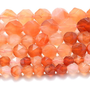 Faceted Carnelian Agates Stone Beads for Jewelry Making DIY Bracelet 6 8 10mm