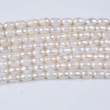 Freshwater Pearl Rice Shape Bead Semi-finished DIY Jewelry 7-8mm