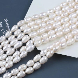 Freshwater Pearl Rice Shape Bead Semi-finished DIY Jewelry 7-8mm