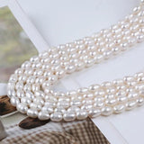 Freshwater Pearl Rice Shape Bead Semi-finished DIY Jewelry 7-8mm