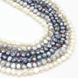 Grey Freshwater Pearl Spacer Beads 15''/Strand