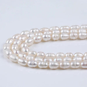 7-8mm Flawed Rice Pearl Freshwater Bead Semi-finished DIY Jew