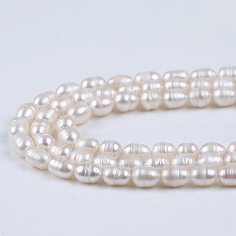 7-8mm Flawed Rice Pearl Freshwater Bead Semi-finished DIY Jew