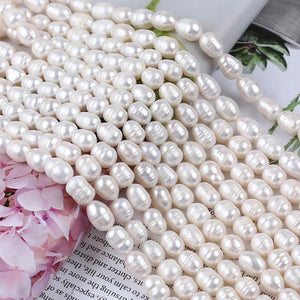 7-8mm Flawed Rice Pearl Freshwater Bead Semi-finished DIY Jew