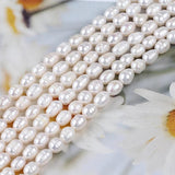 7-8mm Flawed Rice Pearl Freshwater Bead Semi-finished DIY Jew