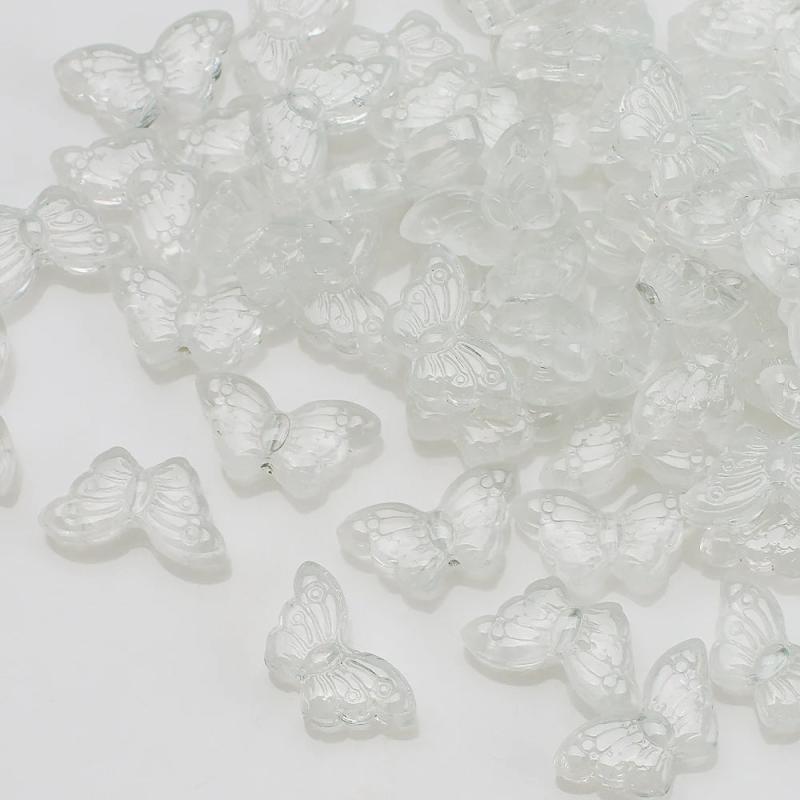50Pcs 8x15mm Gradient Butterfly Crystal Glass Pendants for DIY Jewelry Making