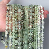 Green Prehnite Stone Beads for Jewelry Making