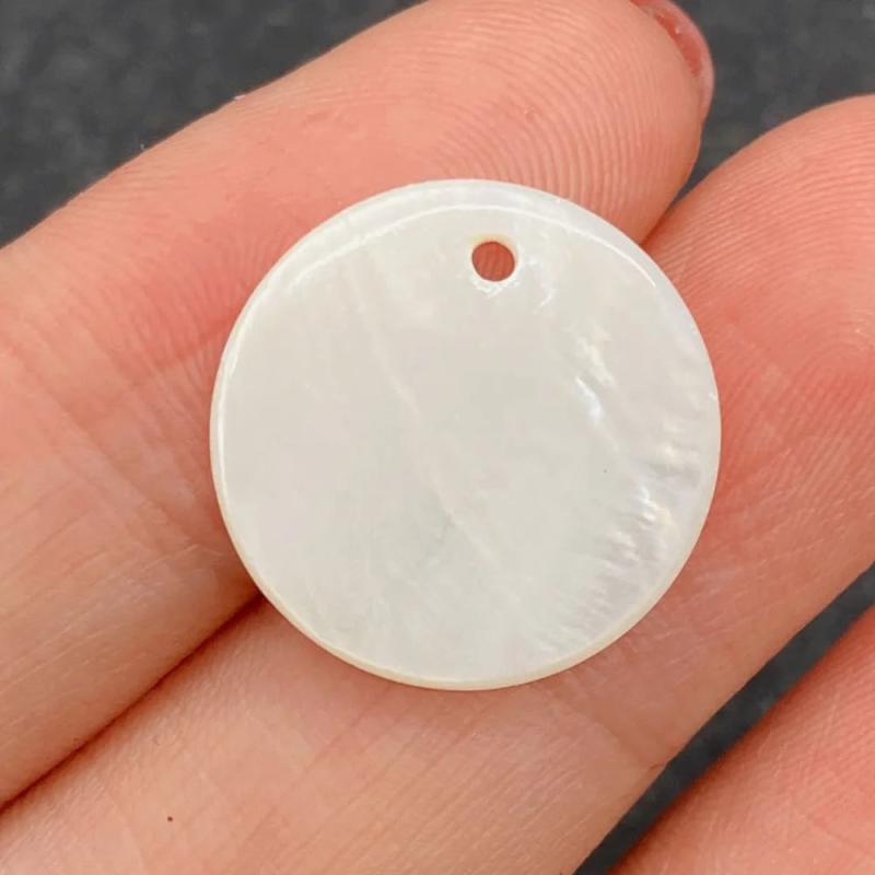 20pcs Natural Freshwater Pearl Shell Loose Beads Round Shape DIY Jewelry Making