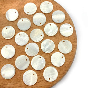 20pcs Natural Freshwater Pearl Shell Loose Beads Round Shape DIY Jewelry Making