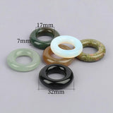 Natural Stone Circle Pendants Big Hole Turquoises Tiger Eye Reiki Heal