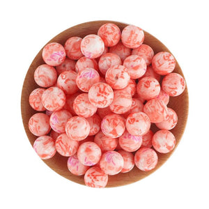 Kovict 10Pcs 15MM Leopard Printed Silicone Beads DIY Jewelry Accessorie